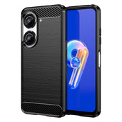 For Asus Zenfone 9 Brushed Texture Carbon Fiber TPU Case(Black) Eurekaonline