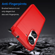 For Asus Zenfone 9 Brushed Texture Carbon Fiber TPU Case(Red) Eurekaonline