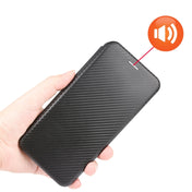 For BlackBerry KEY2 Carbon Fiber Texture Horizontal Flip TPU + PC + PU Leather Case with Card Slot(Black) Eurekaonline