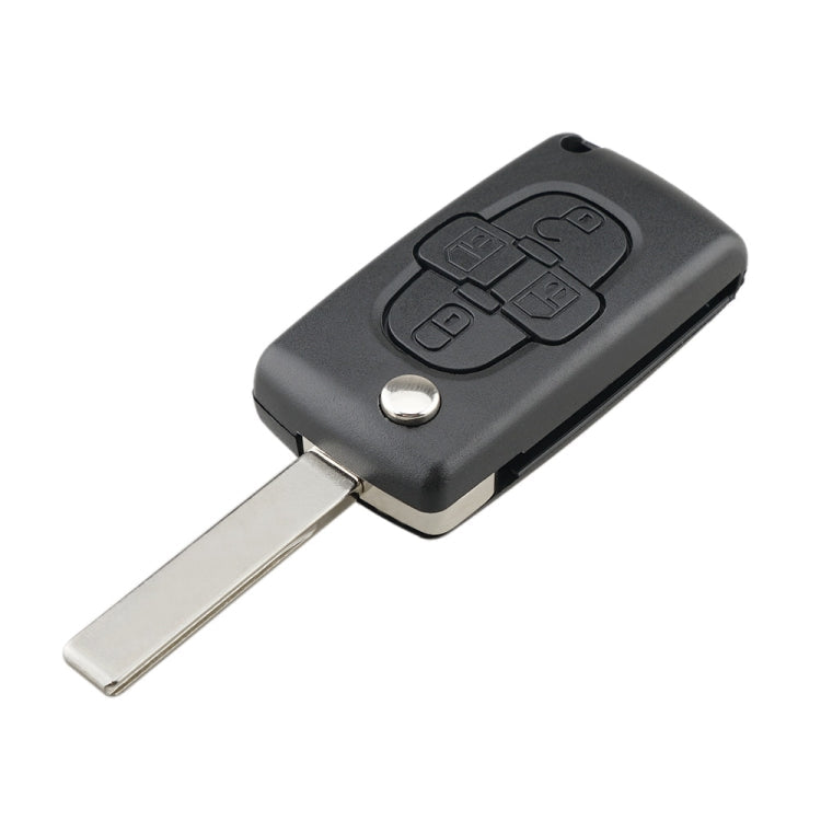  PEUGEOT 1007 Car Keys Replacement 4 Buttons Car Key Case with Grooved, without Holder Eurekaonline