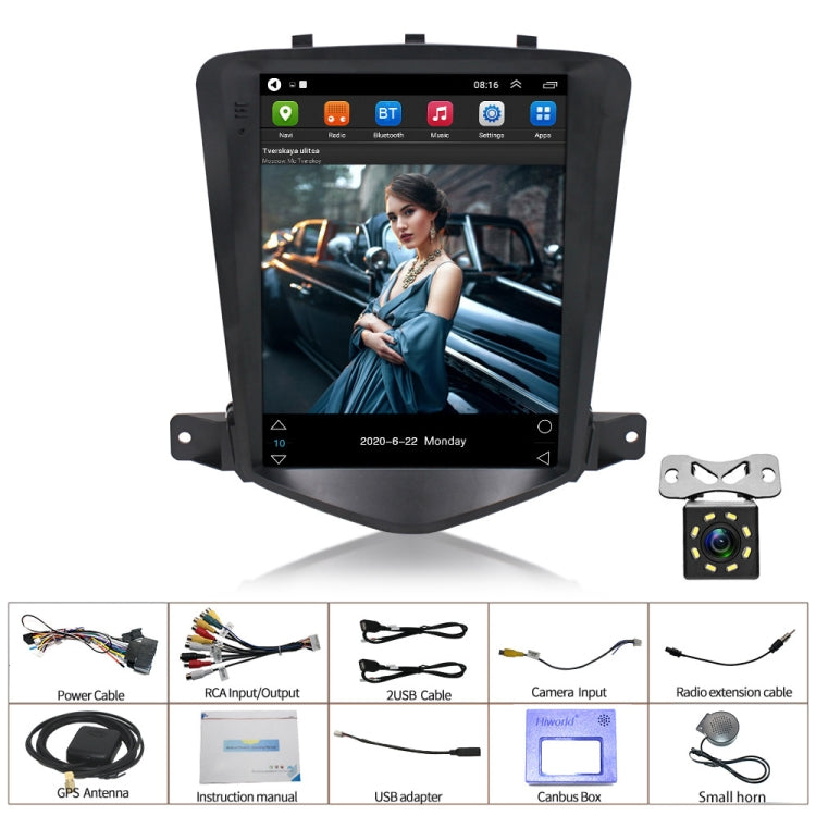 For Chevrolet Cruze 9.7 inch Navigation Integrated Machine, Style: Standard+8 Light Camera(2+32G) Eurekaonline