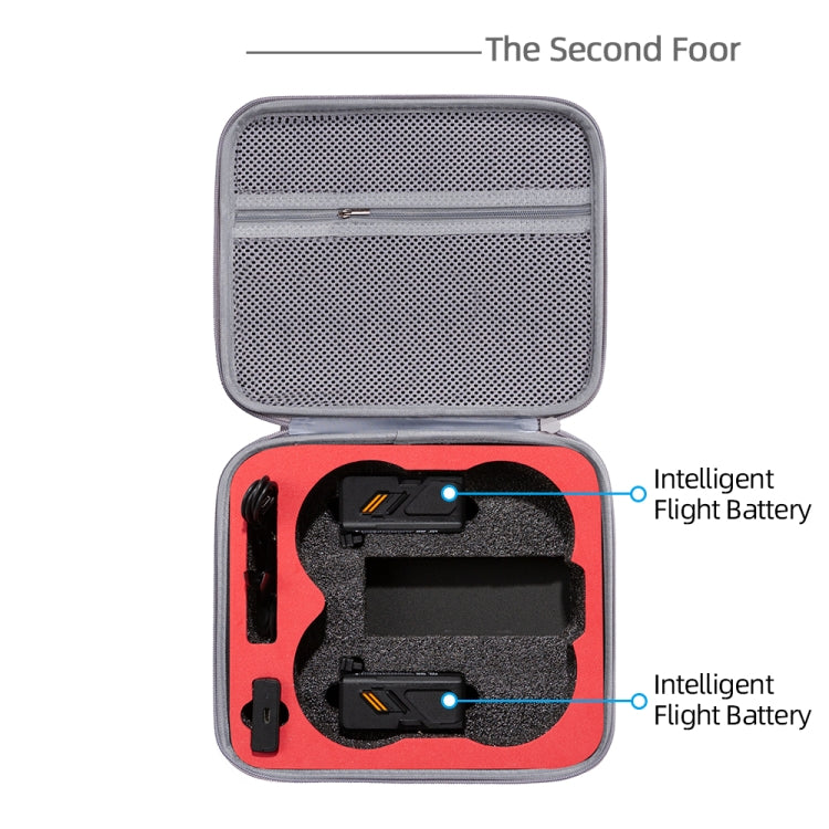 For DJI Avata Drone Body Square Shockproof Hard Case Carrying Storage Bag, Size: 27 x 23 x 10cm(Grey + Red Liner) Eurekaonline