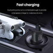 For DJI Mavic Mini 3 Pro STARTRC 2 in 1 Battery and Remote Control Charging Car Charger(Black) Eurekaonline