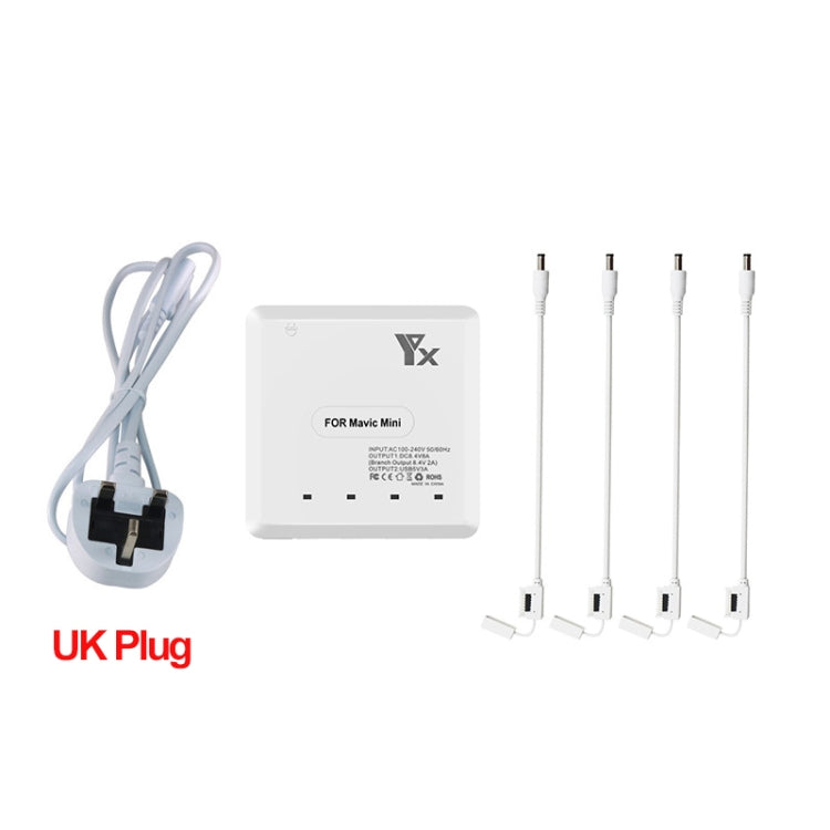 For DJI Mavic Mini Charger Battery USB 6 in 1 Hub Intelligent Battery Controller Charger, Plug Type:UK Plug Eurekaonline