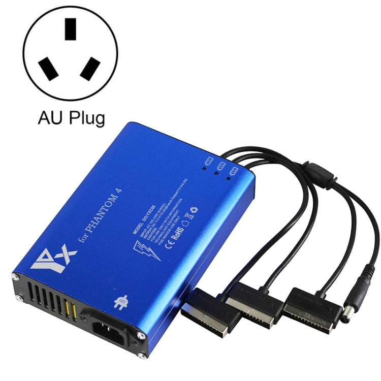 For DJI Phantom 4 Pro Advanced+ Charger  4 in 1 Hub Intelligent Battery Controller Charger, Plug Type:AU Plug Eurekaonline