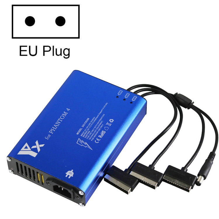 For DJI Phantom 4 Pro Advanced+ Charger  4 in 1 Hub Intelligent Battery Controller Charger, Plug Type:EU Plug Eurekaonline
