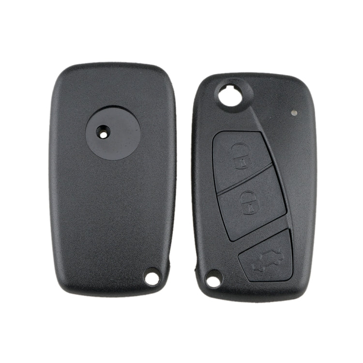For FIAT Car Keys Replacement 3 Buttons Car Key Case with Side Battery Holder (Black) Eurekaonline