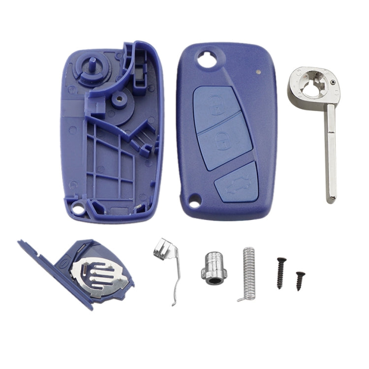 For FIAT Car Keys Replacement 3 Buttons Car Key Case with Side Battery Holder (Blue) Eurekaonline