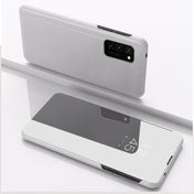For Galaxy S20 Plated Mirror Horizontal Flip Leather Case with Holder(Silver) Eurekaonline