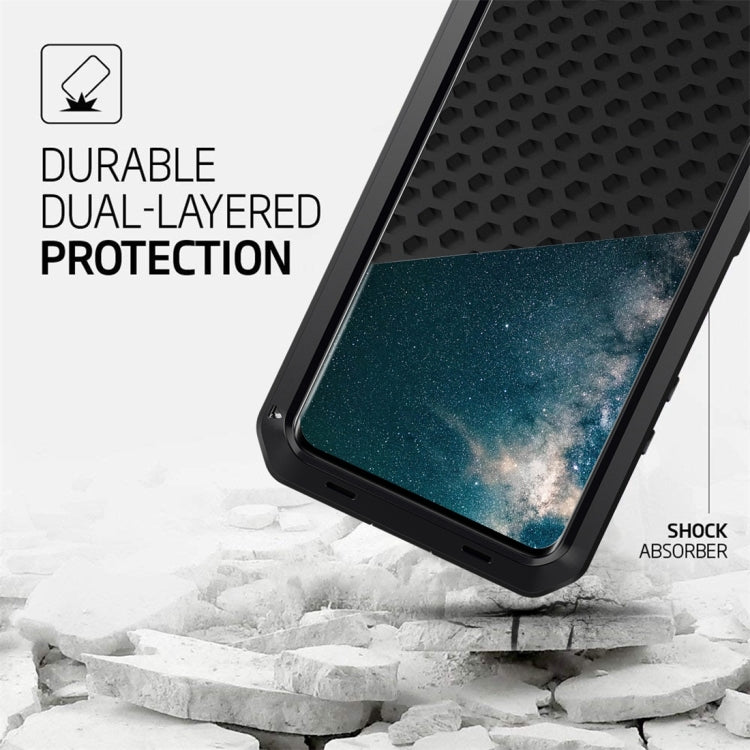 For Galaxy S20+ Shockproof Waterproof Silicone + Zinc Alloy Protective Case(Black) Eurekaonline