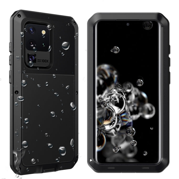 For Galaxy S20 Ultra Shockproof Waterproof Silicone + Zinc Alloy Protective Case(Black) Eurekaonline