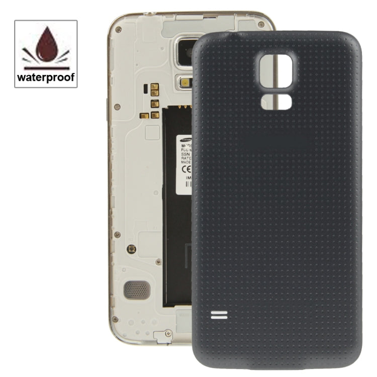 For Galaxy S5 / G900 Original Plastic Material Battery Housing Door Cover with Waterproof Function (Black) Eurekaonline