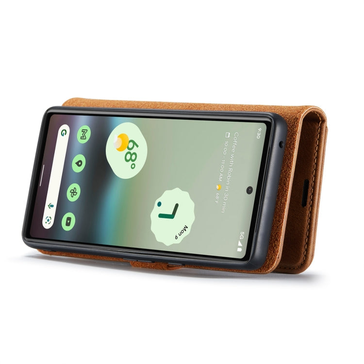 For Google Pixel 6A DG.MING Crazy Horse Texture Detachable Magnetic Leather Phone Case(Brown) Eurekaonline
