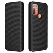 For HTC Desire 20 Plus Carbon Fiber Texture Horizontal Flip TPU + PC + PU Leather Case with Card Slot(Black) Eurekaonline