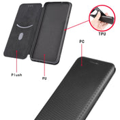 For HTC Desire 20 Plus Carbon Fiber Texture Horizontal Flip TPU + PC + PU Leather Case with Card Slot(Black) Eurekaonline