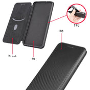 For HTC Desire 21 Pro Carbon Fiber Texture Horizontal Flip TPU + PC + PU Leather Case with Card Slot(Black) Eurekaonline