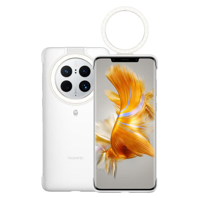 For HUAWEI Mate 50 Pro Original HUAWEI Ring Flash Smart Phone Case(White) Eurekaonline