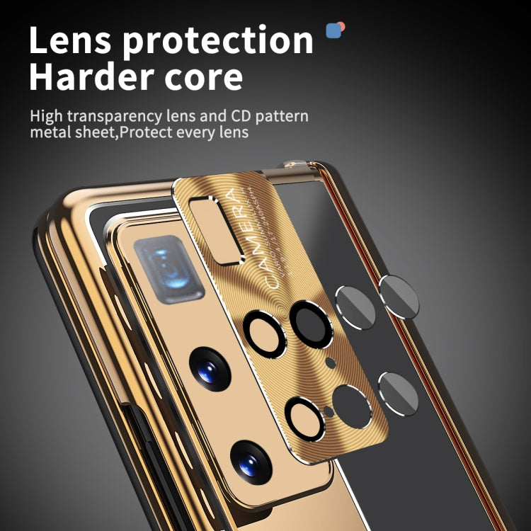 For Hauwei Mate X2 Aluminum Alloy Double Hinge Shockproof Phone Protective Case(Black Gold) Eurekaonline