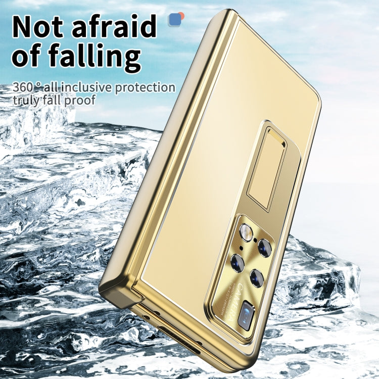 For Hauwei Mate X2 Aluminum Alloy Double Hinge Shockproof Phone Protective Case(Gold) Eurekaonline