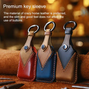 For Honda Car Cowhide Leather Key Protective Cover Key Case, Four Keys Version (Blue) Eurekaonline