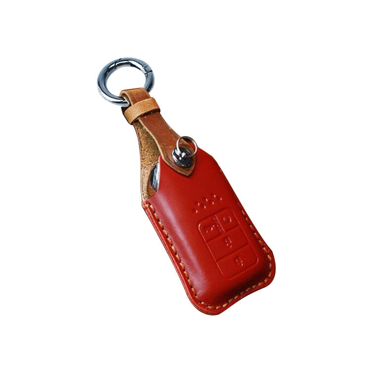 For Honda Car Cowhide Leather Key Protective Cover Key Case, Four Keys Version (Red) Eurekaonline