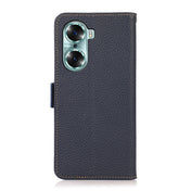 For Honor 60 KHAZNEH Side-Magnetic Litchi Genuine Leather RFID Phone Case(Blue) Eurekaonline