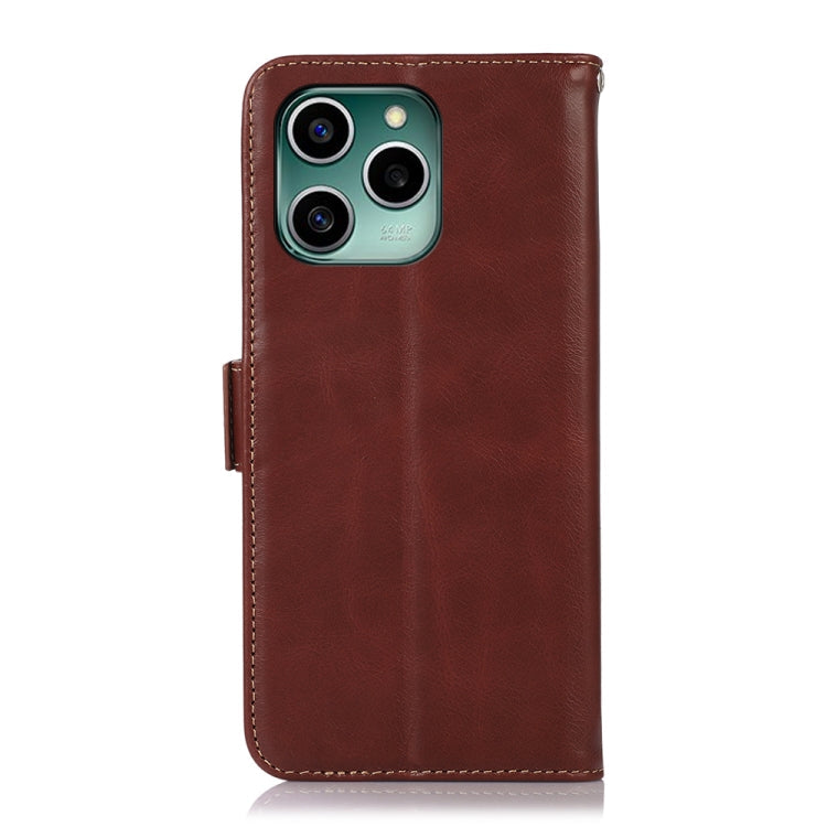 For Honor 60 SE Crazy Horse Top Layer Cowhide Leather Phone Case(Brown) Eurekaonline