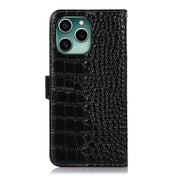 For Honor 60 SE Crocodile Top Layer Cowhide Leather Phone Case(Black) Eurekaonline