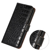 For Honor 60 SE Crocodile Top Layer Cowhide Leather Phone Case(Black) Eurekaonline