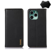 For Honor 60 SE KHAZNEH Nappa Top Layer Cowhide Leather Phone Case(Black) Eurekaonline