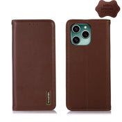 For Honor 60 SE KHAZNEH Nappa Top Layer Cowhide Leather Phone Case(Brown) Eurekaonline