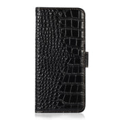 For Honor 70 Crocodile Top Layer Cowhide Leather Phone Case(Black) Eurekaonline