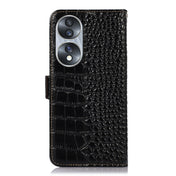 For Honor 70 Crocodile Top Layer Cowhide Leather Phone Case(Black) Eurekaonline