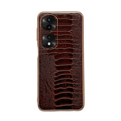 For Honor 70 Pro Genuine Leather Weilai Series Nano Plating Phone Case(Coffee) Eurekaonline