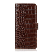 For Honor 80 Crocodile Top Layer Cowhide Leather Phone Case(Brown) Eurekaonline