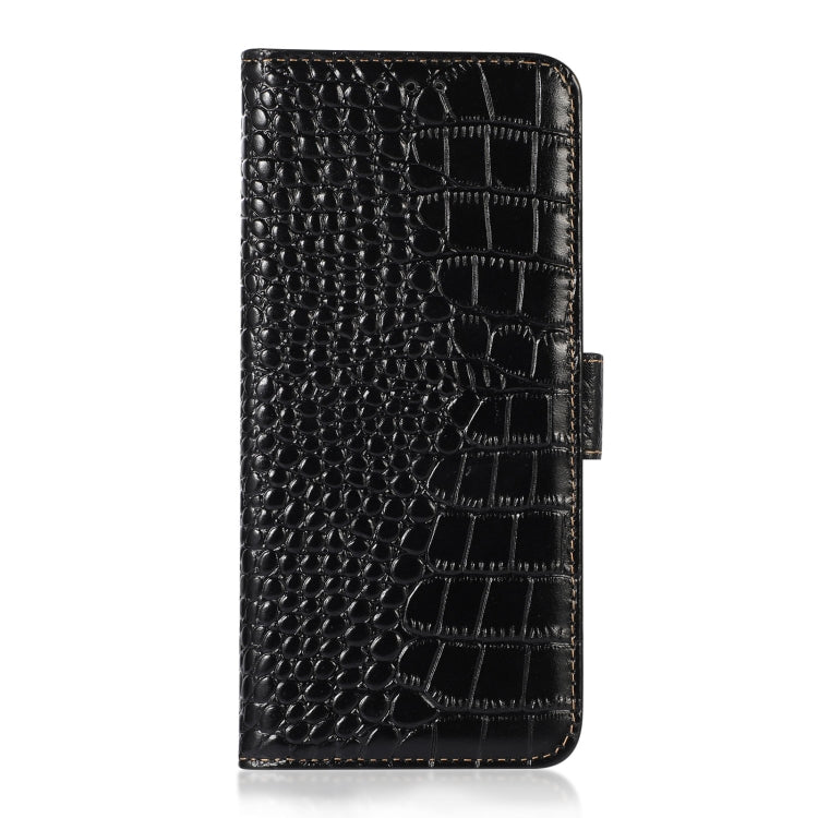 For Honor 80 Pro Crocodile Top Layer Cowhide Leather Phone Case(Black) Eurekaonline