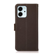 For Honor 80 SE KHAZNEH Side-Magnetic Litchi Genuine Leather RFID Phone Case(Brown) Eurekaonline