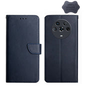 For Honor Magic4 Genuine Leather Fingerprint-proof Horizontal Flip Phone Case(Blue) Eurekaonline