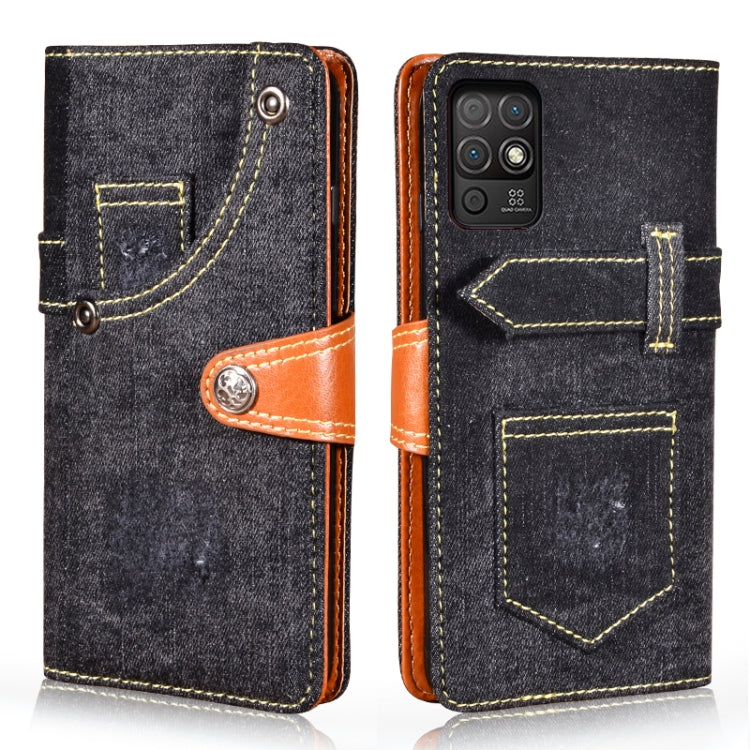 For Honor Play 5T Youth Denim Horizontal Flip Leather Case with Holder & Card Slot & Wallet(Black) Eurekaonline