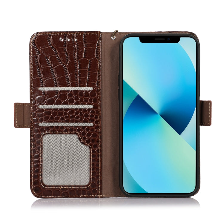 For Honor X20 SE Crocodile Top Layer Cowhide Leather Phone Case(Brown) Eurekaonline