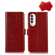 For Honor X20 SE Crocodile Top Layer Cowhide Leather Phone Case(Red) Eurekaonline