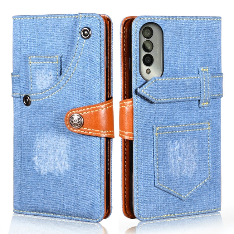 For Honor X20 SE Denim Horizontal Flip Leather Case with Holder & Card Slot & Wallet(Light Blue) Eurekaonline