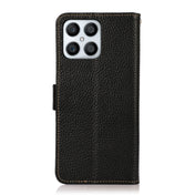 For Honor X30i / Play6T Pro / X8 KHAZNEH Side-Magnetic Litchi Genuine Leather RFID Phone Case(Black) Eurekaonline