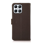 For Honor X30i / Play6T Pro / X8 KHAZNEH Side-Magnetic Litchi Genuine Leather RFID Phone Case(Brown) Eurekaonline