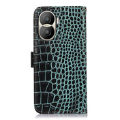 For Honor X40i Crocodile Top Layer Cowhide Leather Phone Case(Green) Eurekaonline