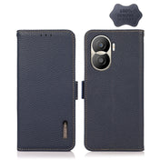 For Honor X40i KHAZNEH Side-Magnetic Litchi Texture Genuine Leather RFID Phone Case(Blue) Eurekaonline