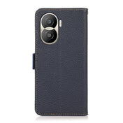 For Honor X40i KHAZNEH Side-Magnetic Litchi Texture Genuine Leather RFID Phone Case(Blue) Eurekaonline