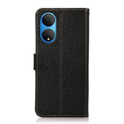 For Honor X7 / Play 30 Plus KHAZNEH Side-Magnetic Litchi Genuine Leather RFID Phone Case(Black) Eurekaonline