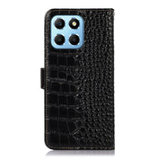 For Honor X8 5G Crocodile Top Layer Cowhide Leather Phone Case(Black) Eurekaonline