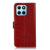 For Honor X8 5G Crocodile Top Layer Cowhide Leather Phone Case(Red) Eurekaonline